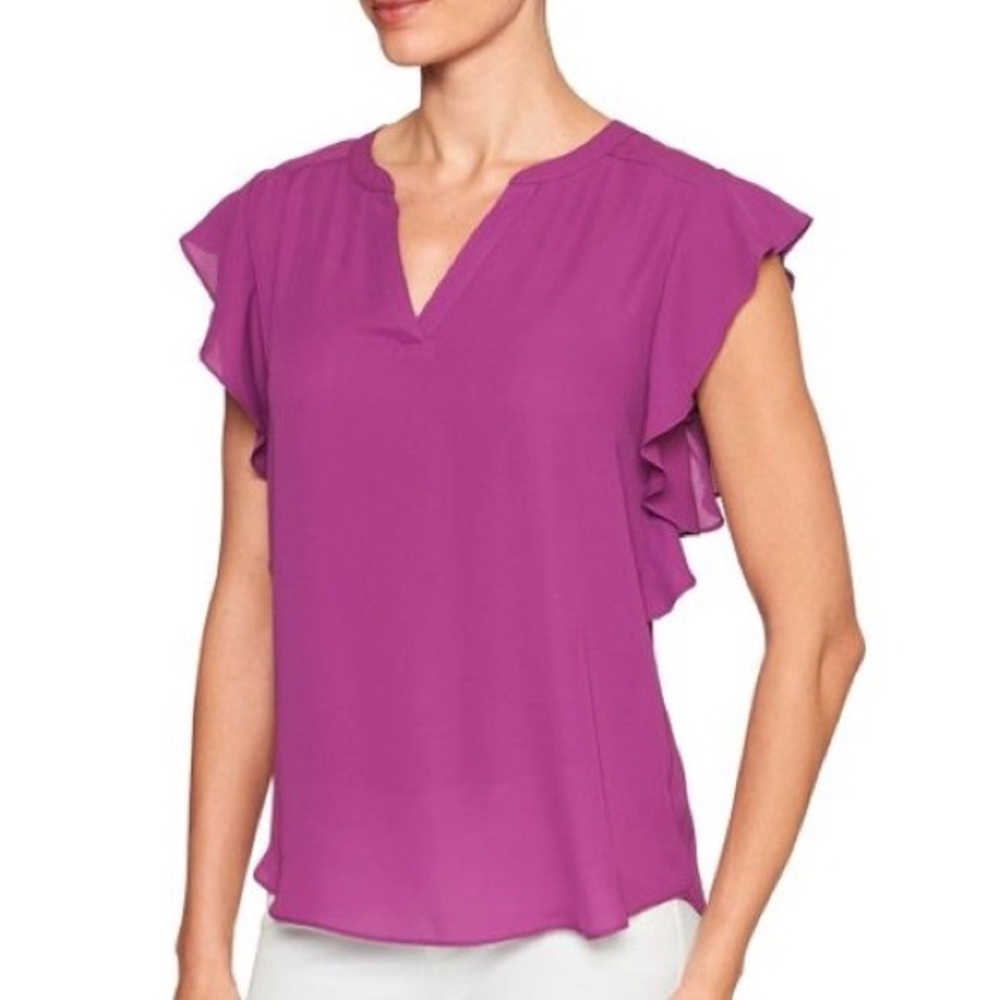 Banana Republic Dolman Ruffle Sleeve Top